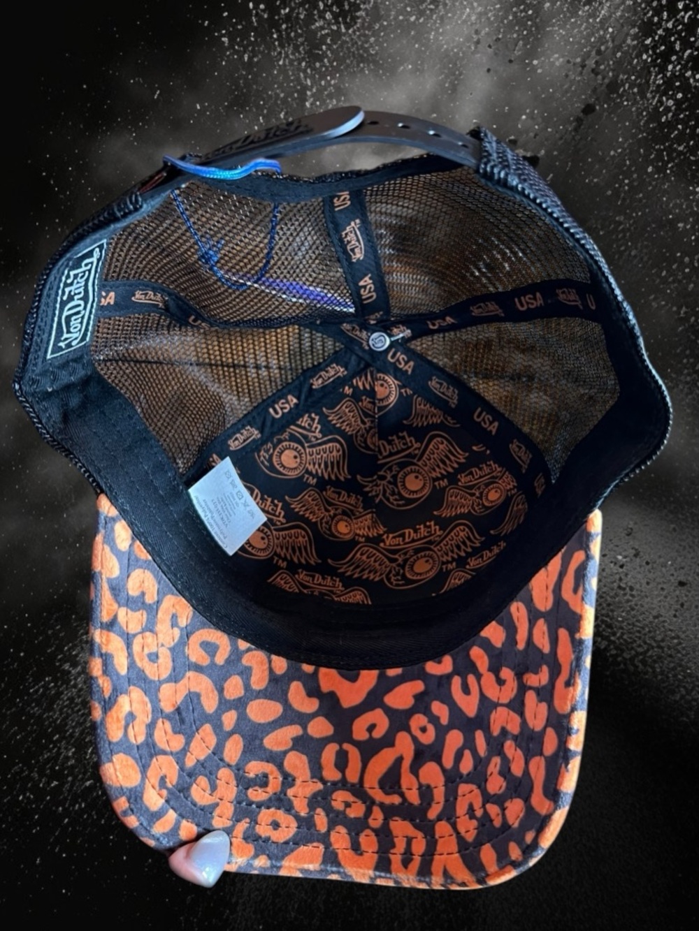 Von Dutch Trucker Hat Orange Leopard Cheetah Print Y2K Mesh Snapback ⚡🌶️✨ - Picture 9 of 13